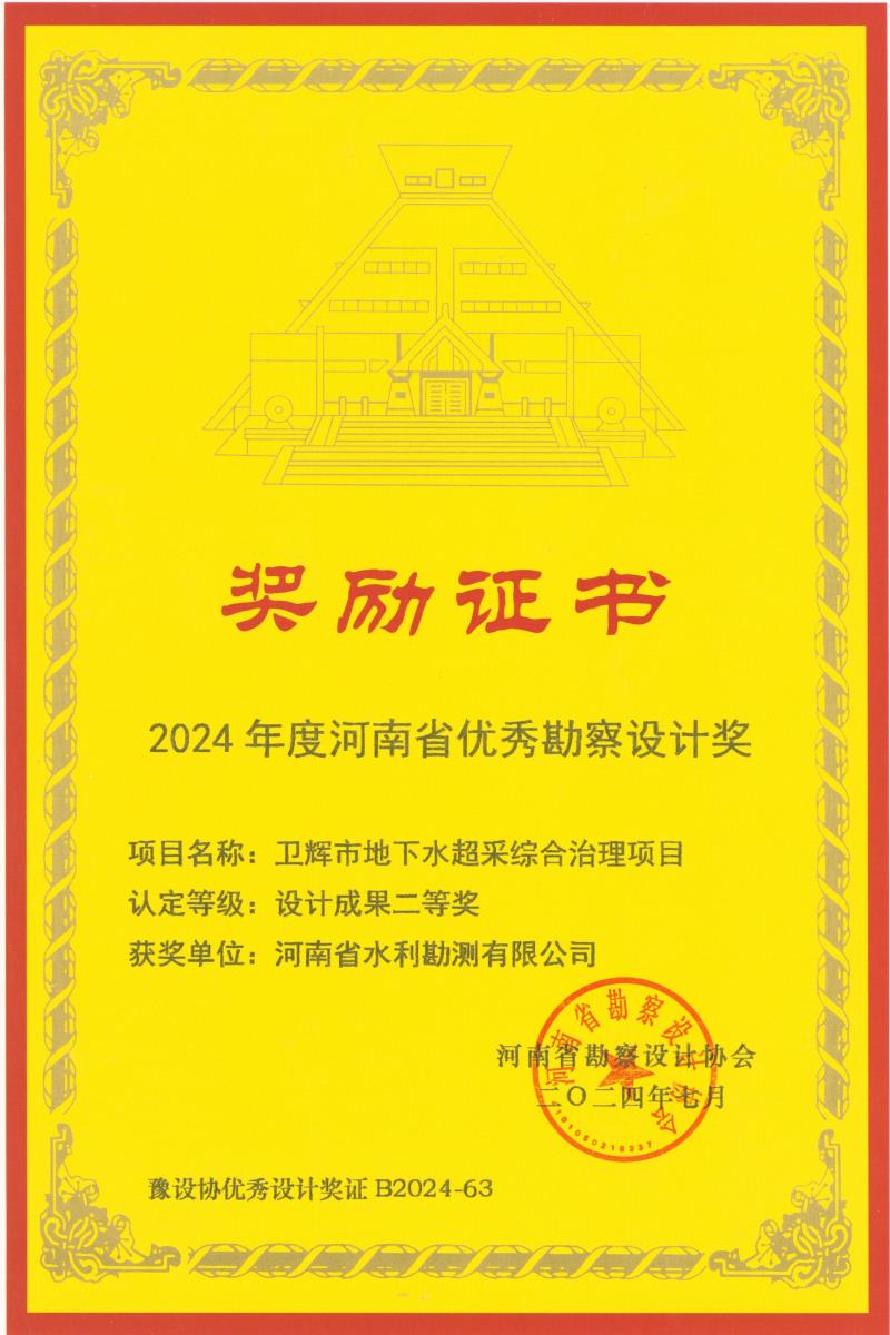 河南省優秀勘察設計獎-設計成果二等獎-衛輝地下水超采.jpg